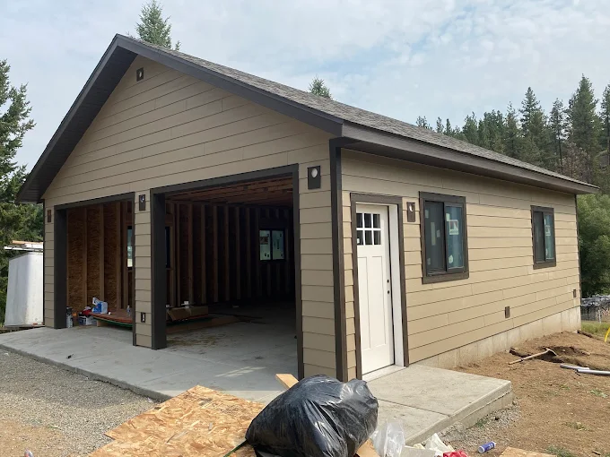 Detached Garage Build — Siding project by Top Line Construction in West Helena